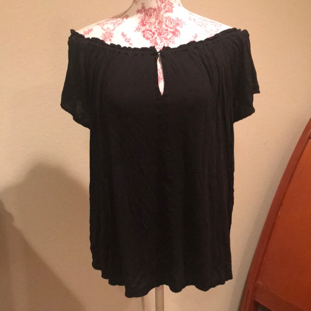 Black off the shoulder top